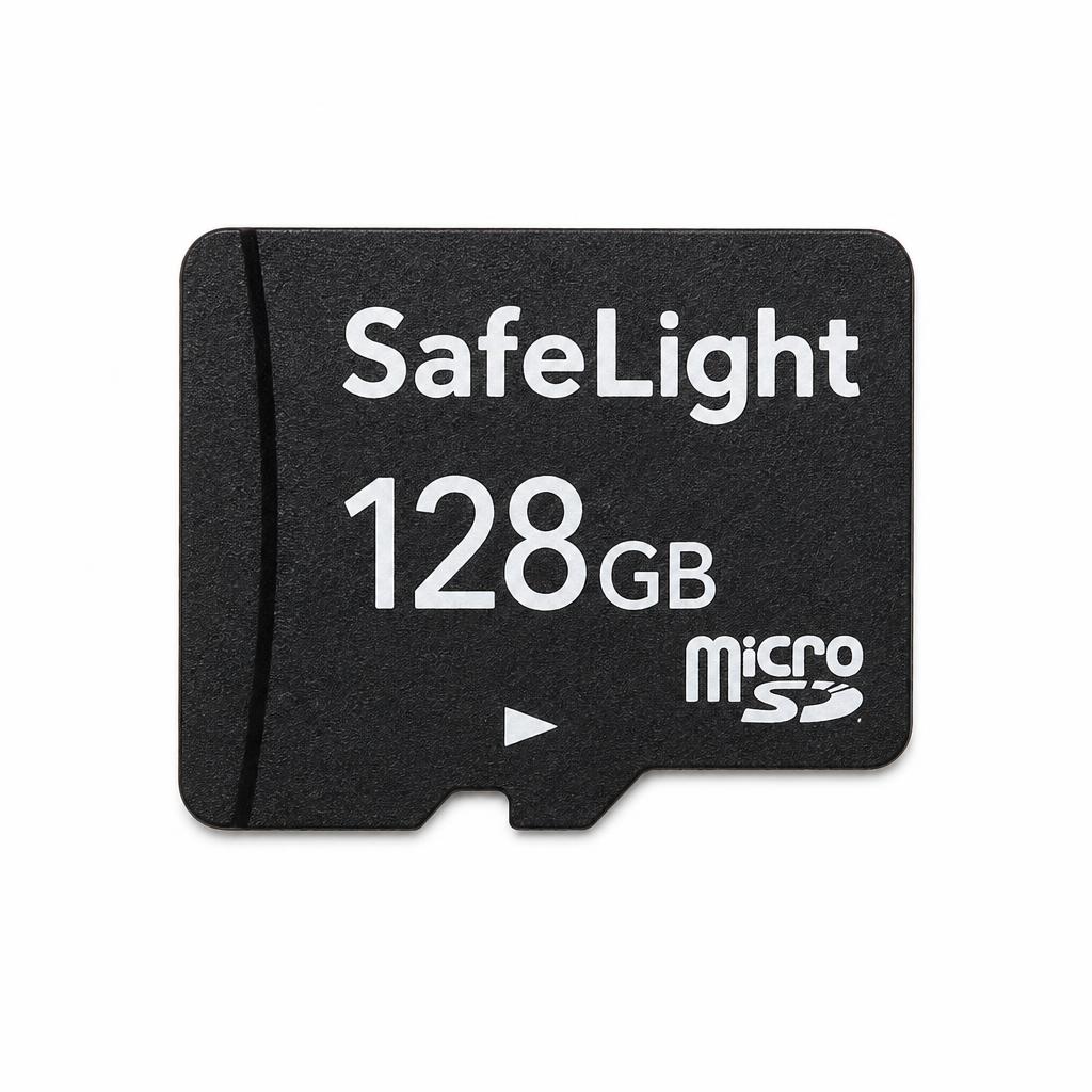 Free 128GB microSD card included with your SafeLight bundle